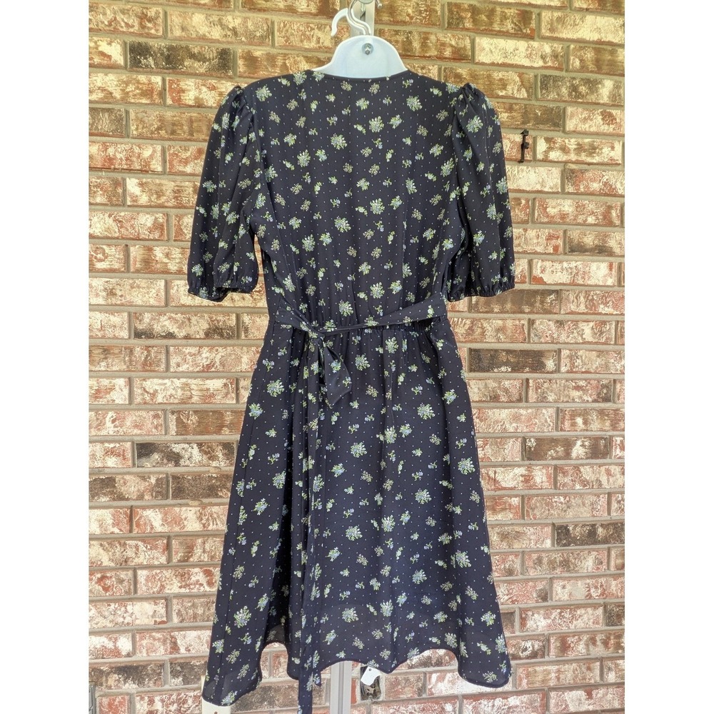 Heartloom Cottagecore Coquette Prairie Floral Wrap Dress Romantic Blue M - Picture 3 of 10